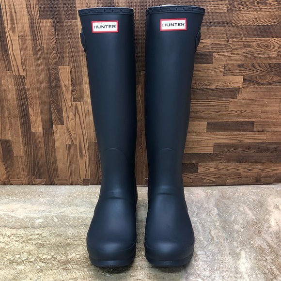 Hunter Women's Original Tall Wide Navy Size 8 - Picture 3 of 14